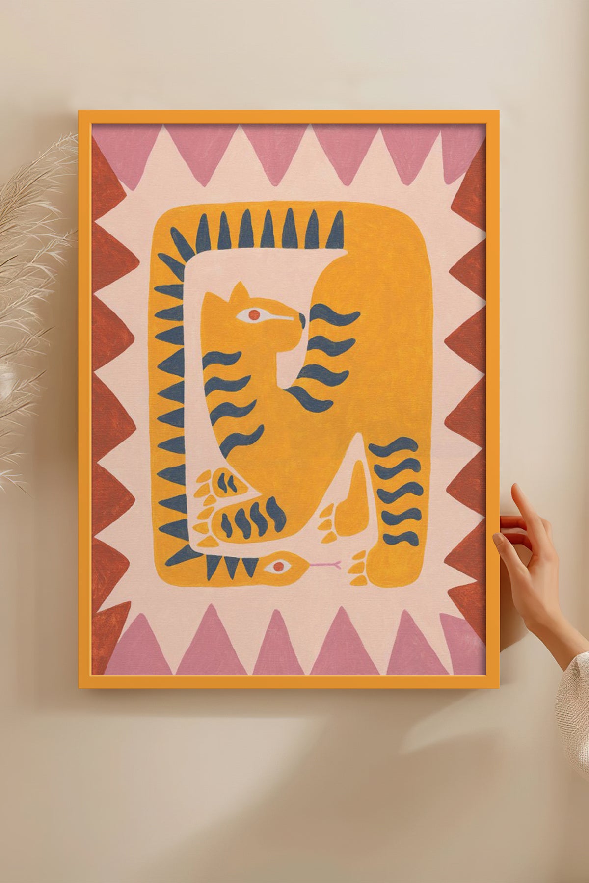 HOMEPACK Ahşap Çerçeveli Tablo Çerçeveli Poster Sanatsal Modern Duvar Dekoru BEK-8136