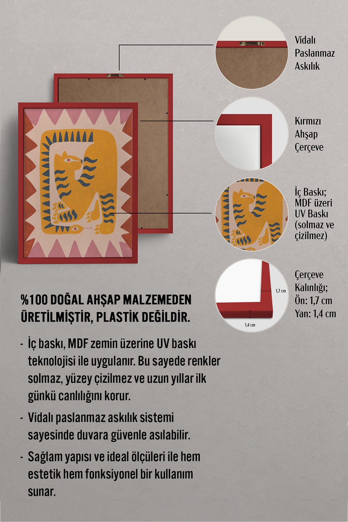 HOMEPACK Ahşap Çerçeveli Tablo Çerçeveli Poster Sanatsal Modern Duvar Dekoru BEK-8136