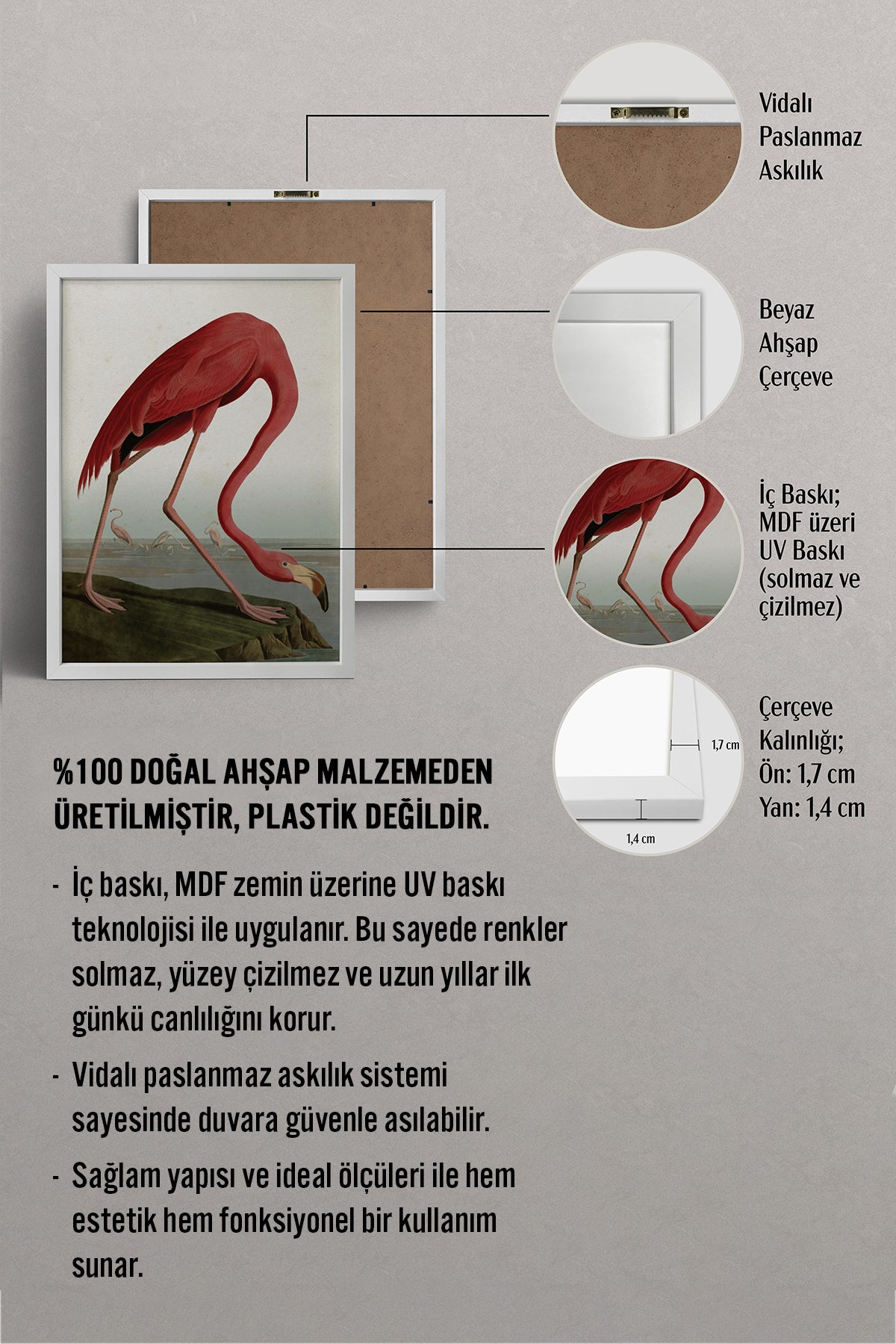 HOMEPACK Ahşap Çerçeveli Tablo Çerçeveli Poster Sanatsal Modern Duvar Dekoru BEK-8138