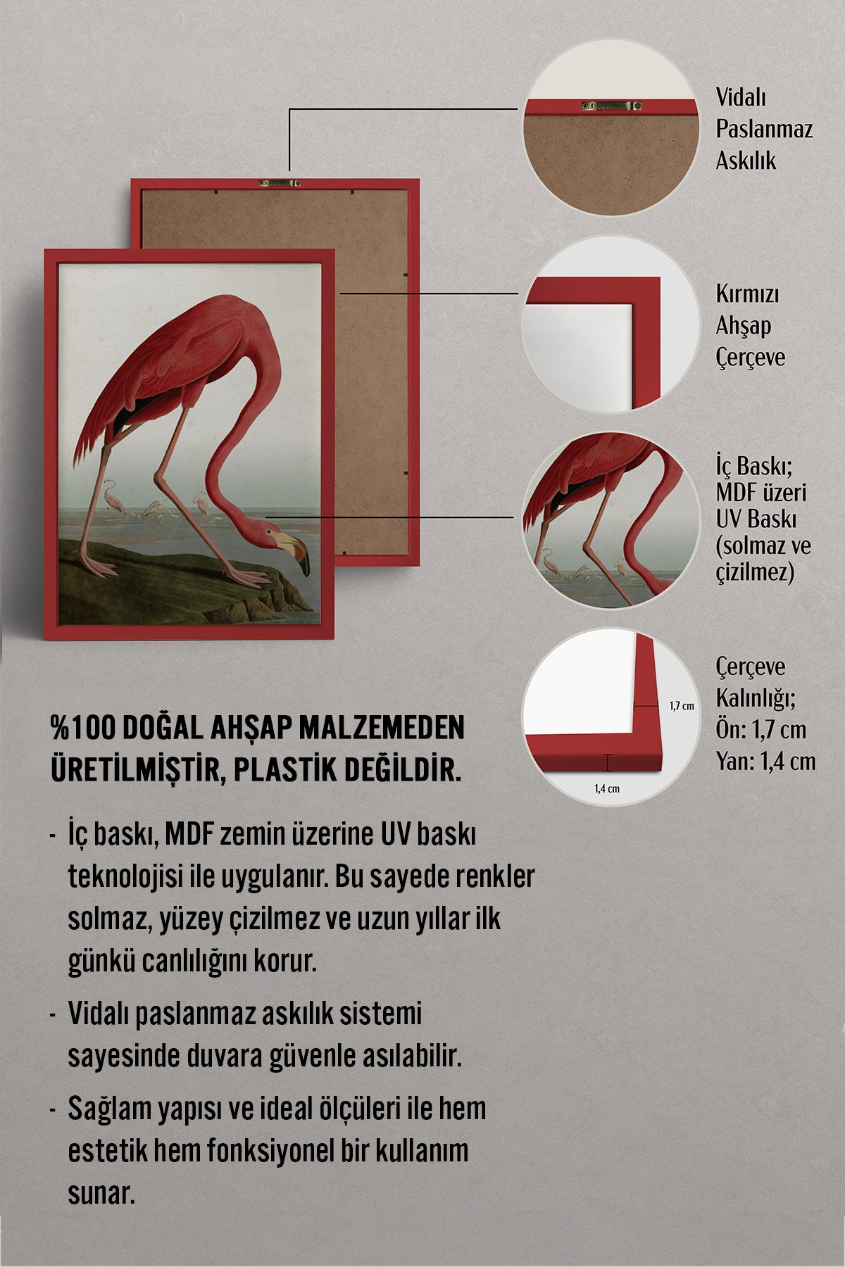 HOMEPACK Ahşap Çerçeveli Tablo Çerçeveli Poster Sanatsal Modern Duvar Dekoru BEK-8138