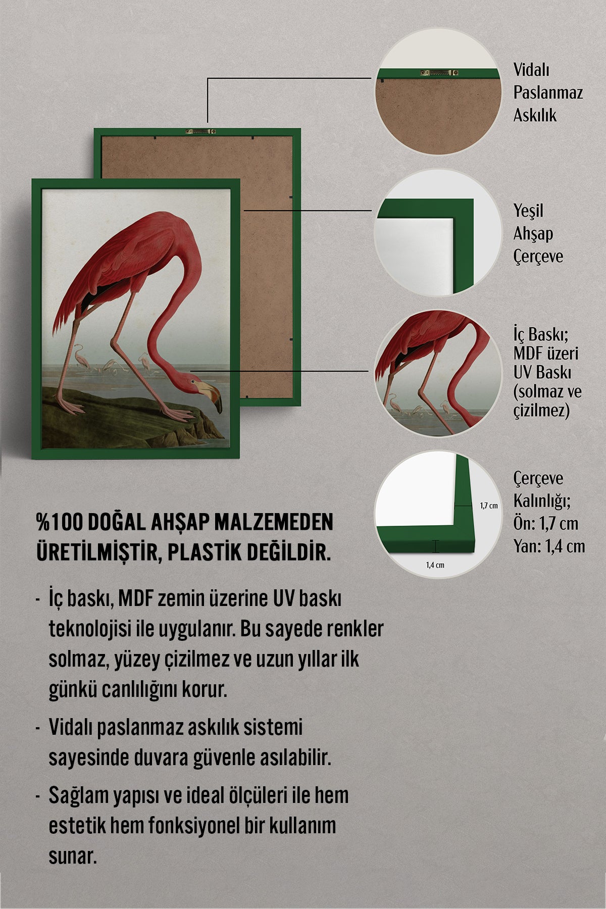 HOMEPACK Ahşap Çerçeveli Tablo Çerçeveli Poster Sanatsal Modern Duvar Dekoru BEK-8138