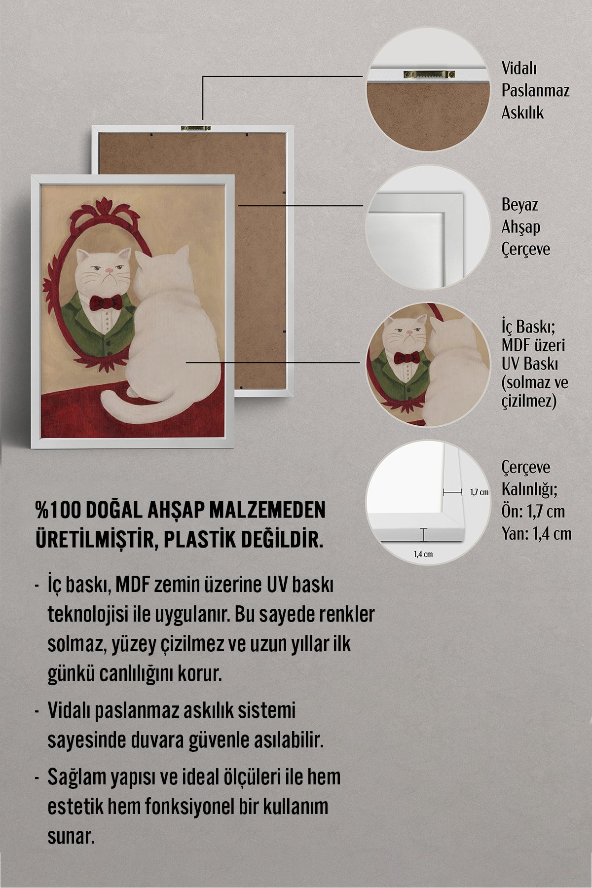 HOMEPACK Ahşap Çerçeveli Tablo Çerçeveli Poster Sanatsal Modern Duvar Dekoru BEK-8139