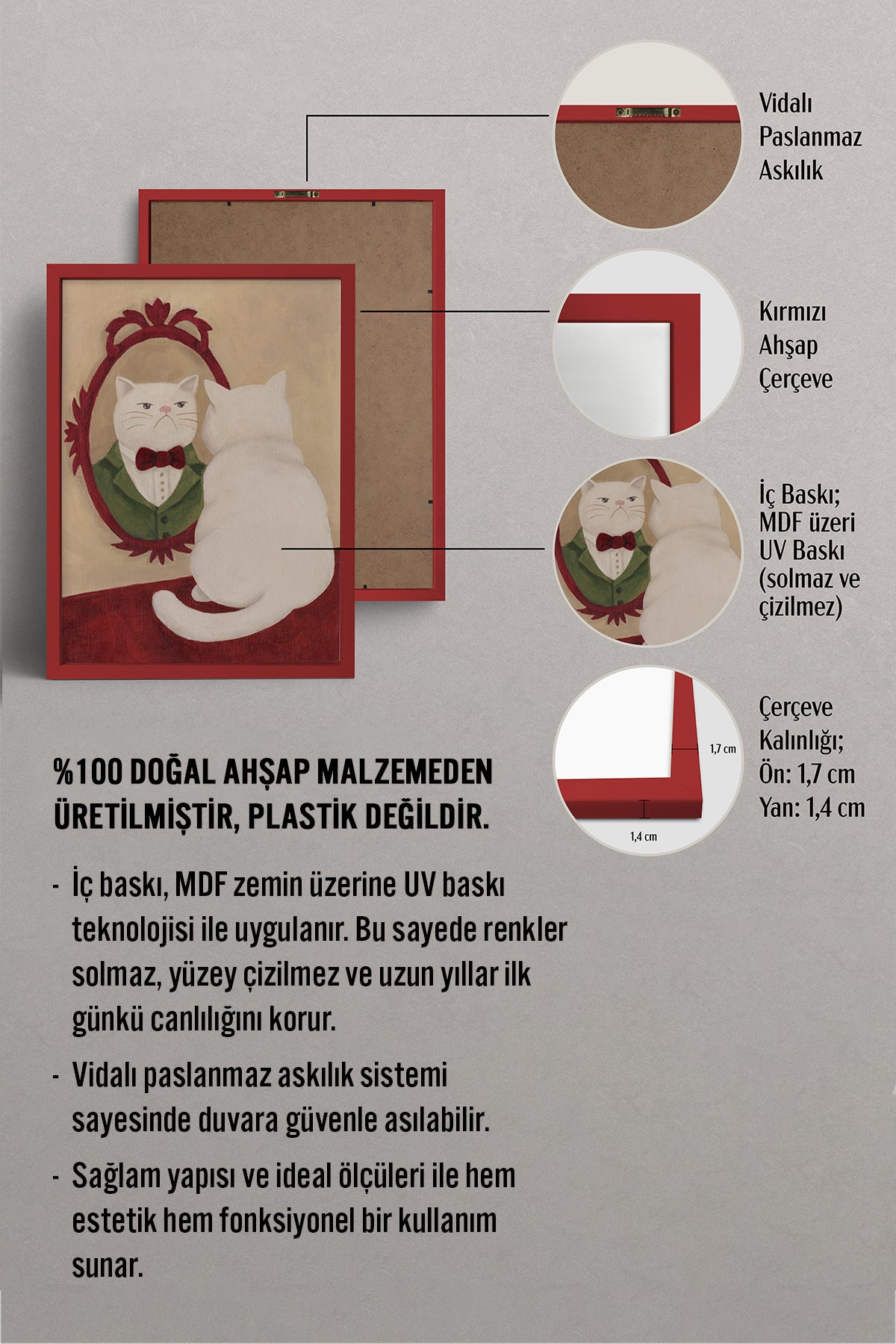 HOMEPACK Ahşap Çerçeveli Tablo Çerçeveli Poster Sanatsal Modern Duvar Dekoru BEK-8139