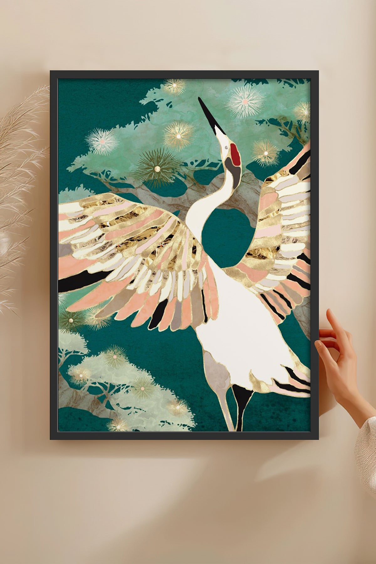 HOMEPACK Ahşap Çerçeveli Tablo Çerçeveli Poster Sanatsal Modern Duvar Dekoru BEK-8142