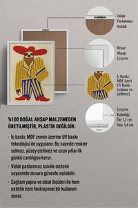 HOMEPACK Ahşap Çerçeveli Tablo Çerçeveli Poster Sanatsal Modern Duvar Dekoru BEK-8143
