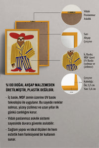 HOMEPACK Ahşap Çerçeveli Tablo Çerçeveli Poster Sanatsal Modern Duvar Dekoru BEK-8143