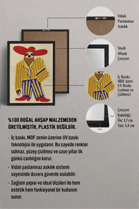 HOMEPACK Ahşap Çerçeveli Tablo Çerçeveli Poster Sanatsal Modern Duvar Dekoru BEK-8143