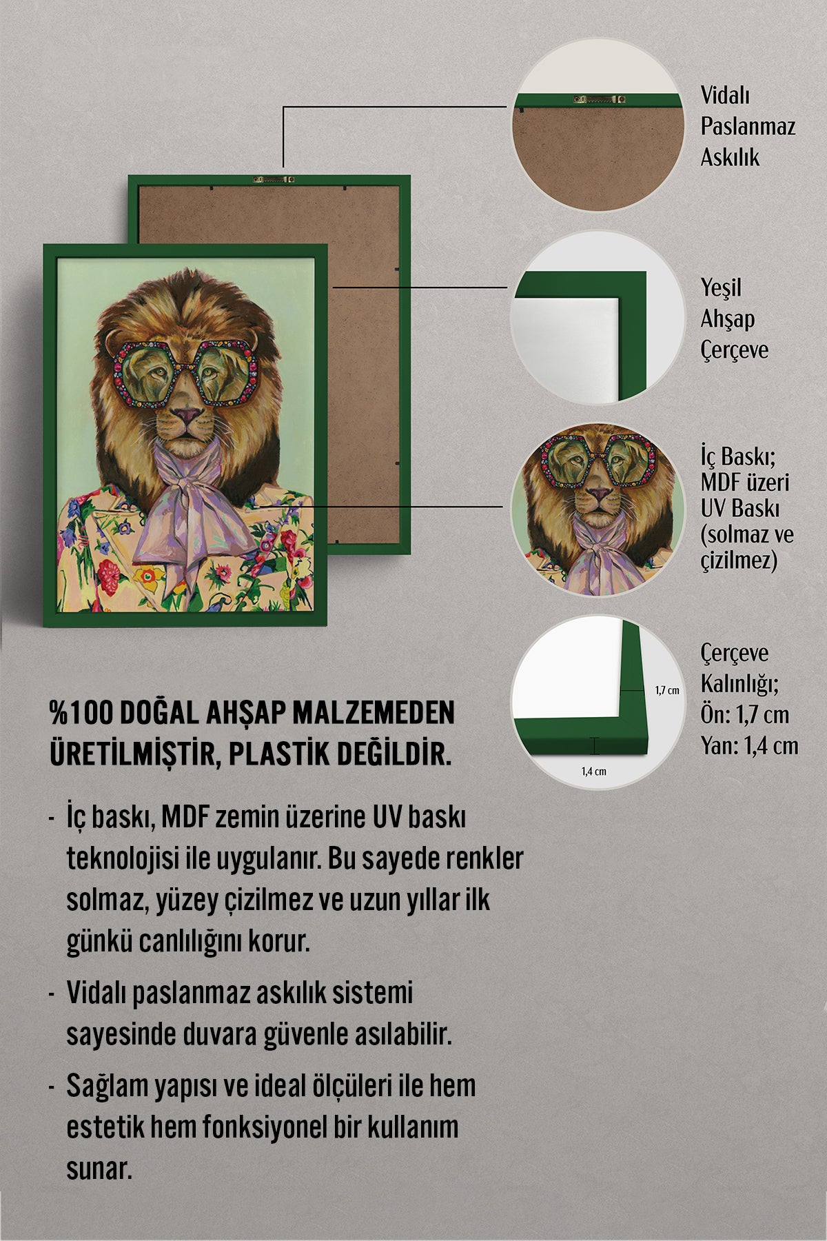 HOMEPACK Ahşap Çerçeveli Tablo Çerçeveli Poster Sanatsal Modern Duvar Dekoru BEK-8146
