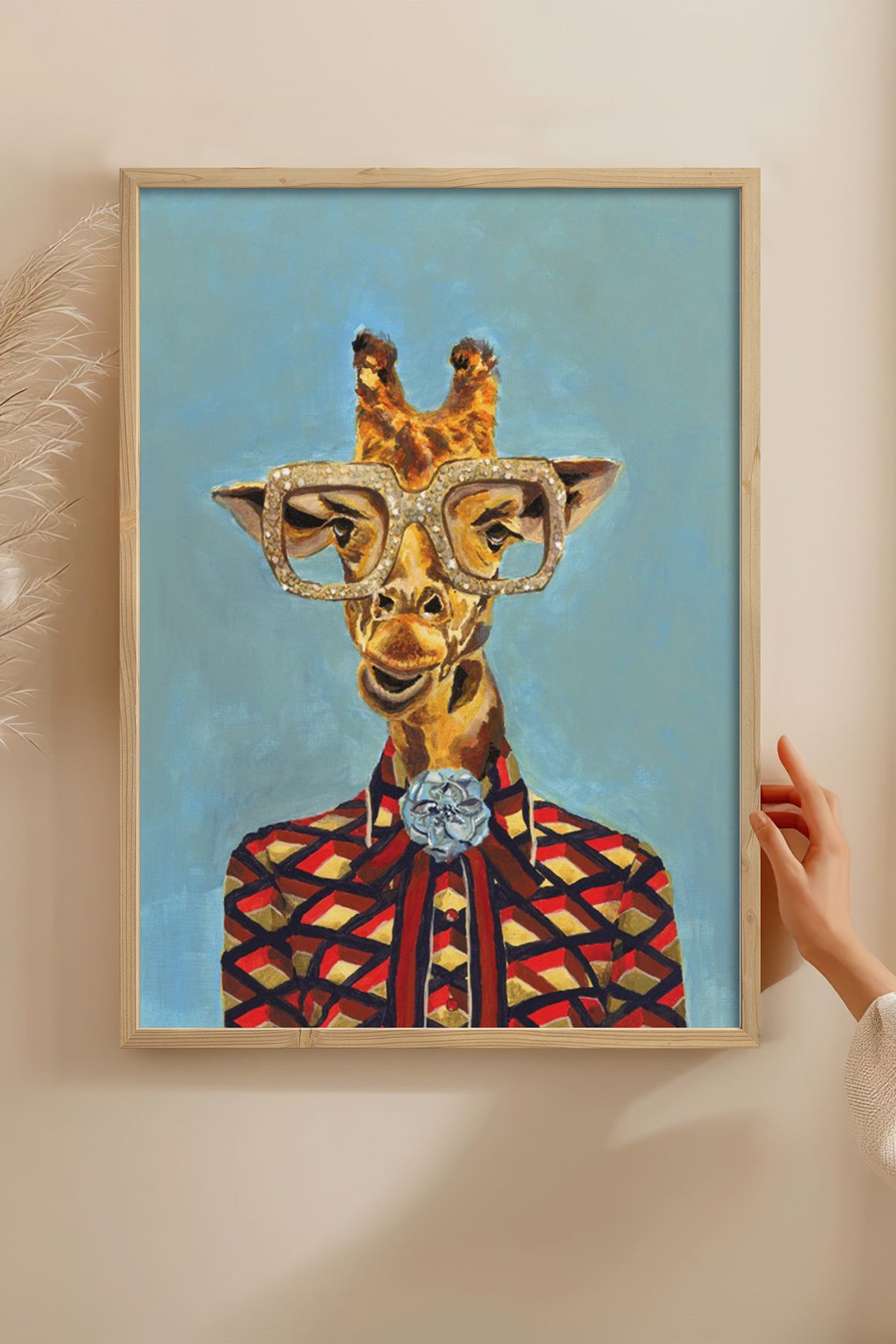 HOMEPACK Ahşap Çerçeveli Tablo Çerçeveli Poster Sanatsal Modern Duvar Dekoru BEK-8147