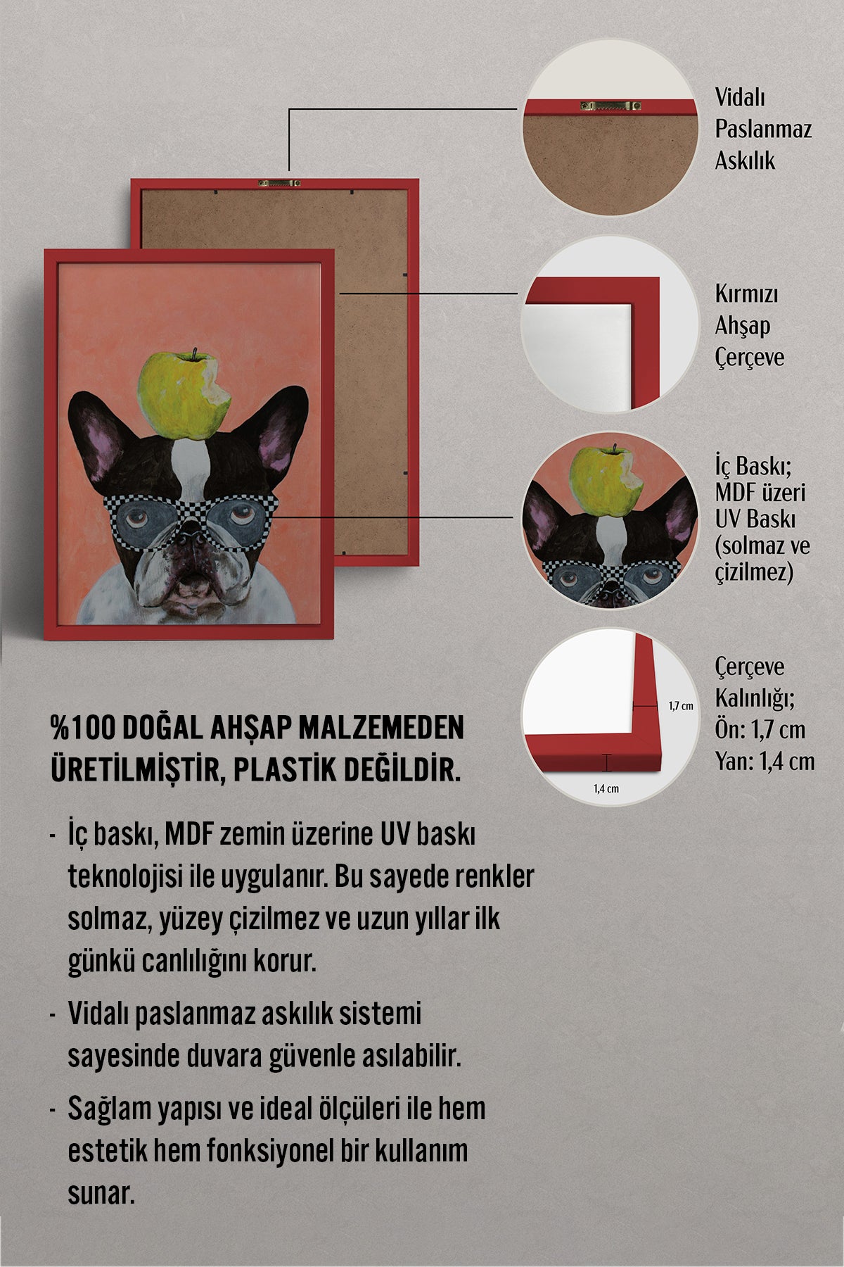 HOMEPACK Ahşap Çerçeveli Tablo Çerçeveli Poster Sanatsal Modern Duvar Dekoru BEK-8148