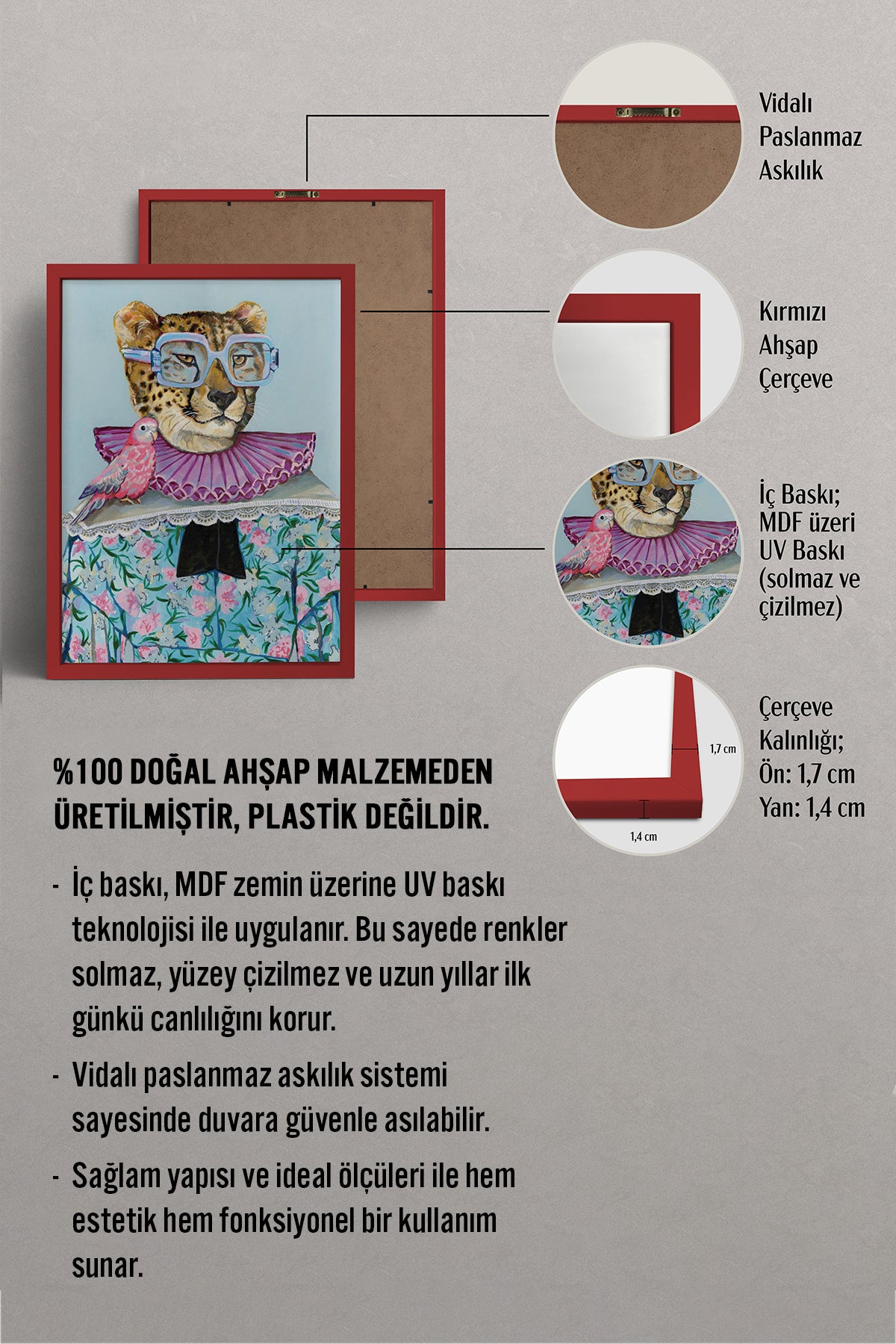 HOMEPACK Ahşap Çerçeveli Tablo Çerçeveli Poster Sanatsal Modern Duvar Dekoru BEK-8150