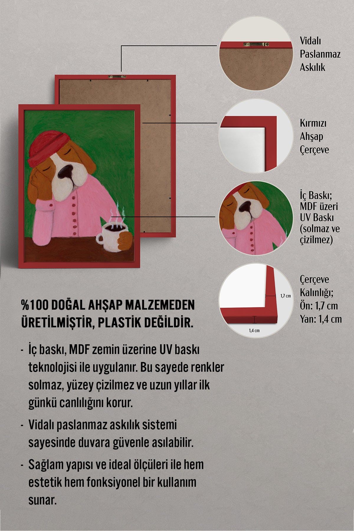 HOMEPACK Ahşap Çerçeveli Tablo Çerçeveli Poster Sanatsal Modern Duvar Dekoru BEK-8154