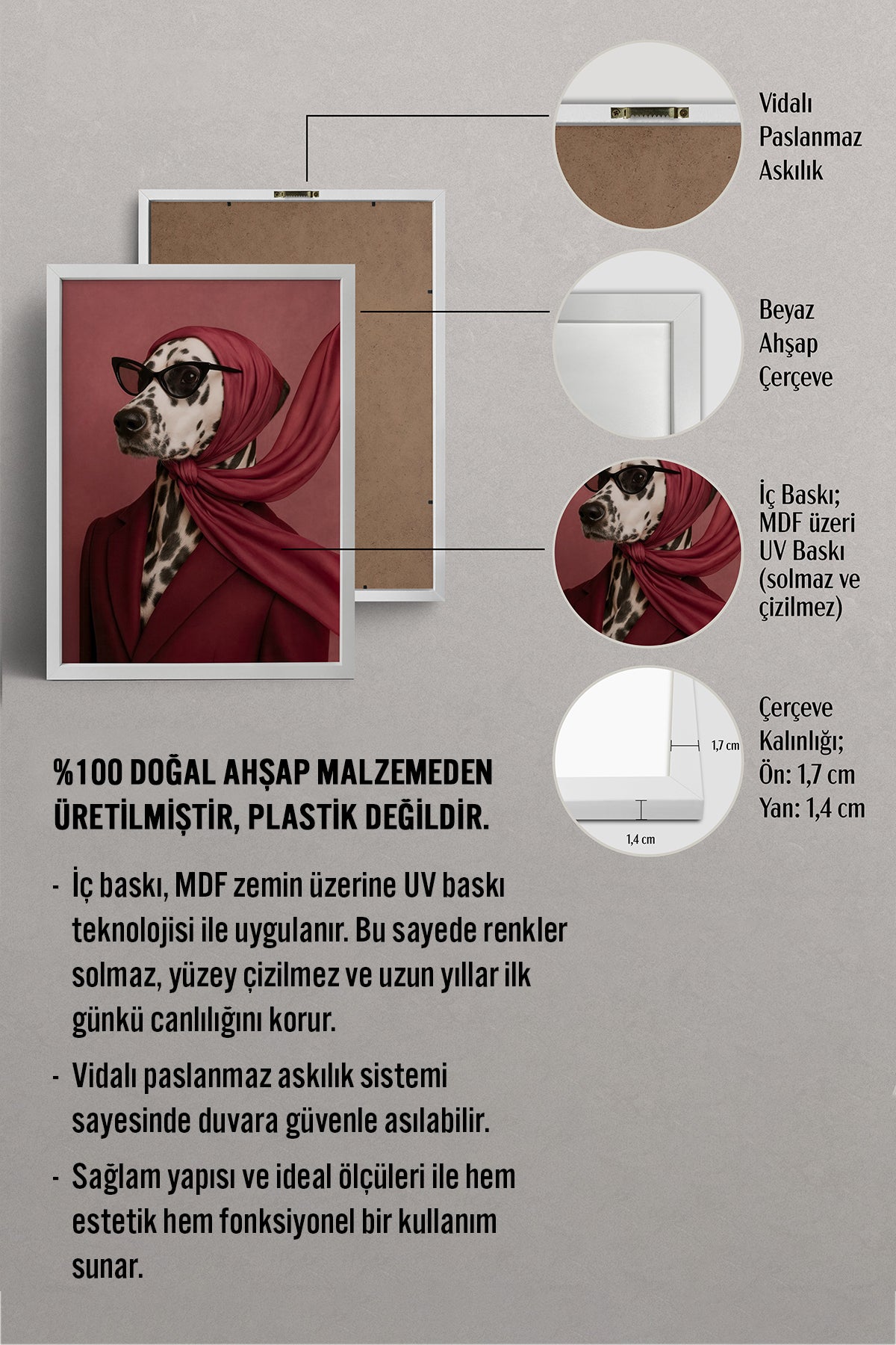 HOMEPACK Ahşap Çerçeveli Tablo Çerçeveli Poster Sanatsal Modern Duvar Dekoru BEK-8156