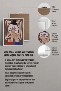HOMEPACK Ahşap Çerçeveli Tablo Çerçeveli Poster Sanatsal Modern Duvar Dekoru BEK-8157