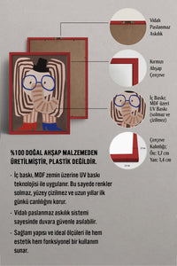 HOMEPACK Ahşap Çerçeveli Tablo Çerçeveli Poster Sanatsal Modern Duvar Dekoru BEK-8157
