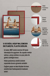 HOMEPACK Ahşap Çerçeveli Tablo Çerçeveli Poster Sanatsal Modern Duvar Dekoru BEK-8158