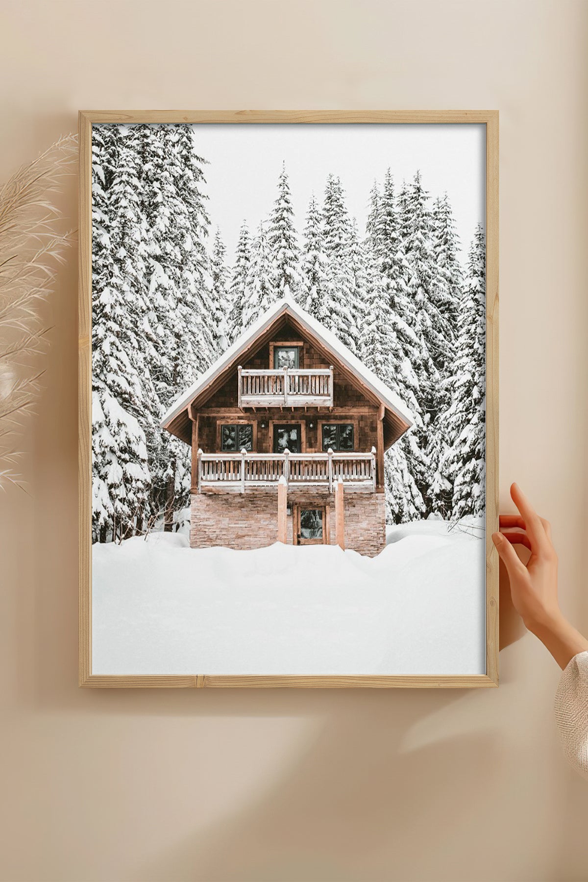 HOMEPACK Ahşap Çerçeveli Tablo Çerçeveli Poster Sanatsal Modern Duvar Dekoru BEK-8160