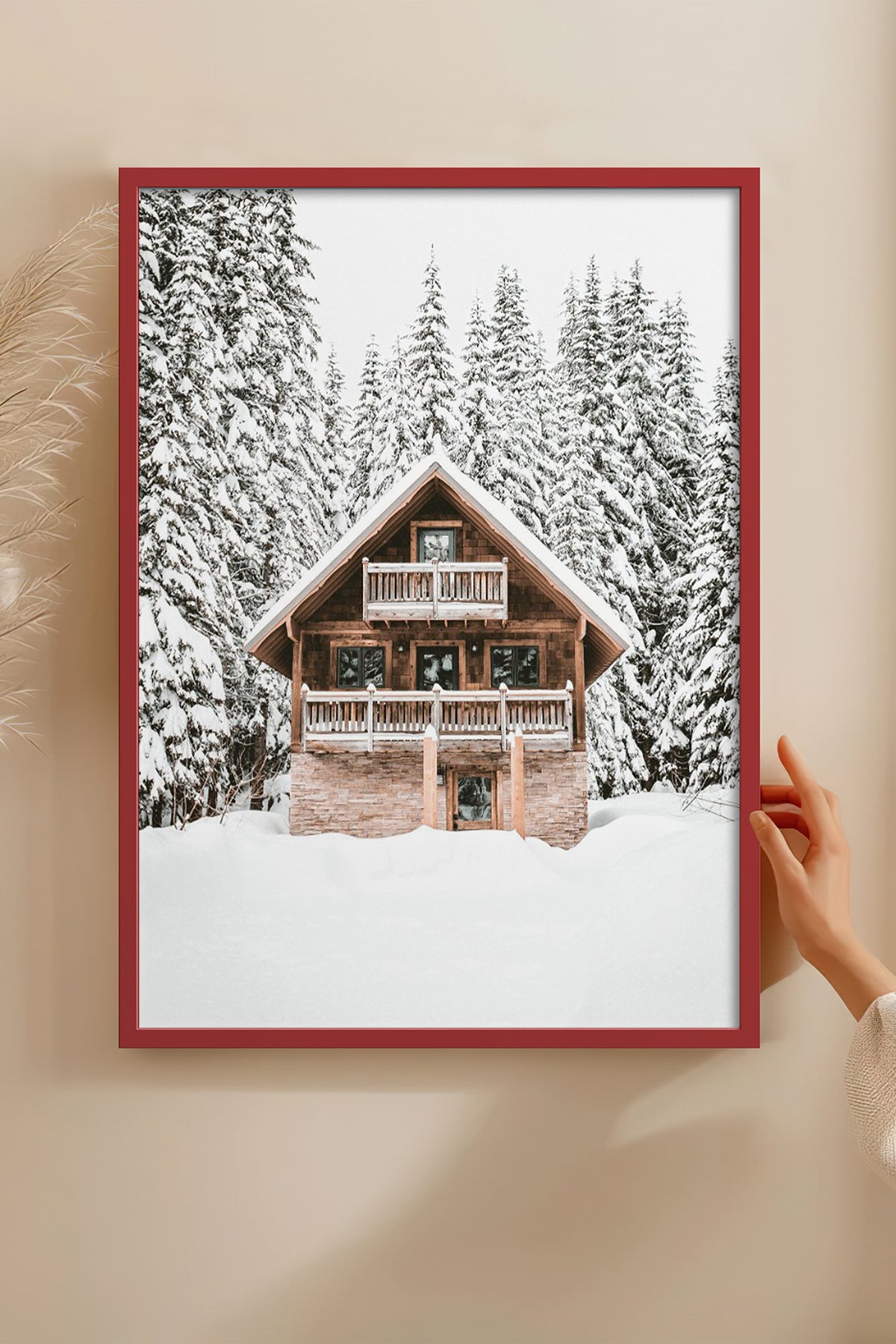 HOMEPACK Ahşap Çerçeveli Tablo Çerçeveli Poster Sanatsal Modern Duvar Dekoru BEK-8160