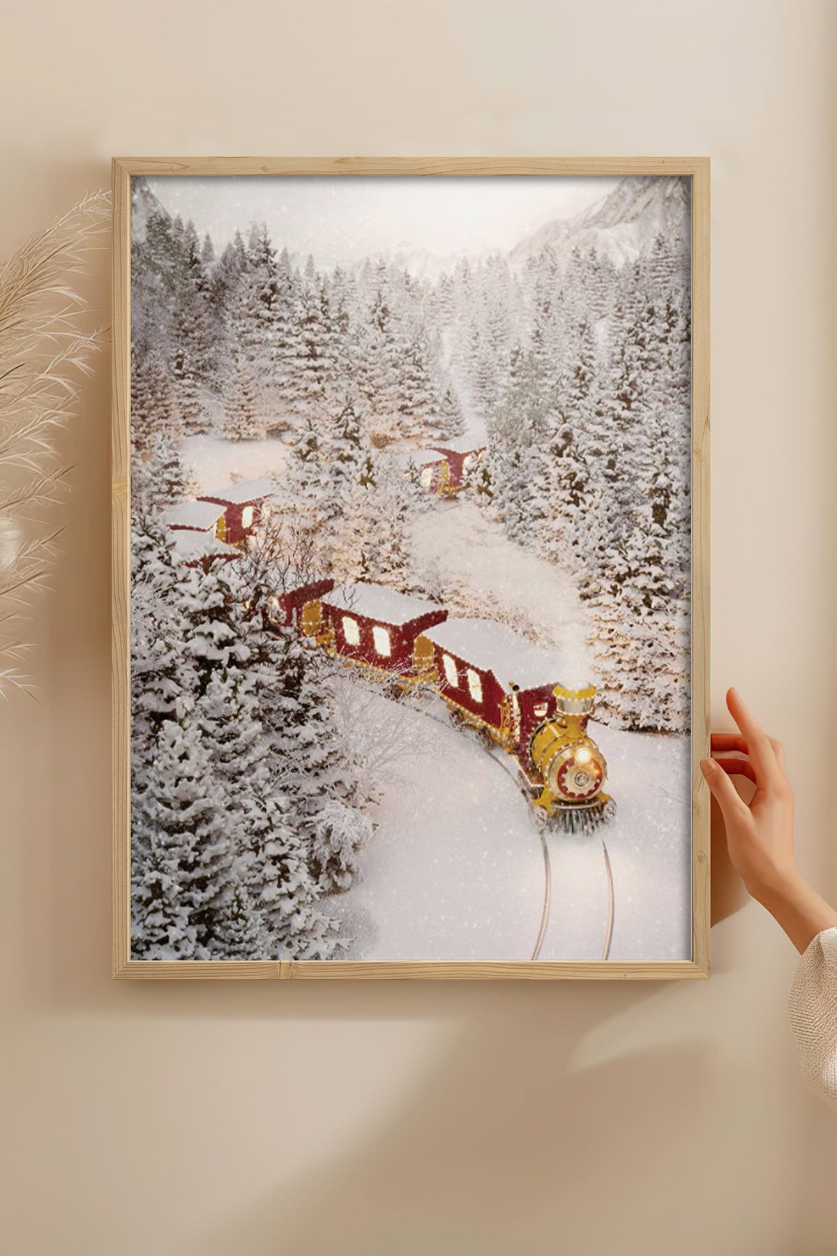 HOMEPACK Ahşap Çerçeveli Tablo Çerçeveli Poster Sanatsal Modern Duvar Dekoru BEK-8161