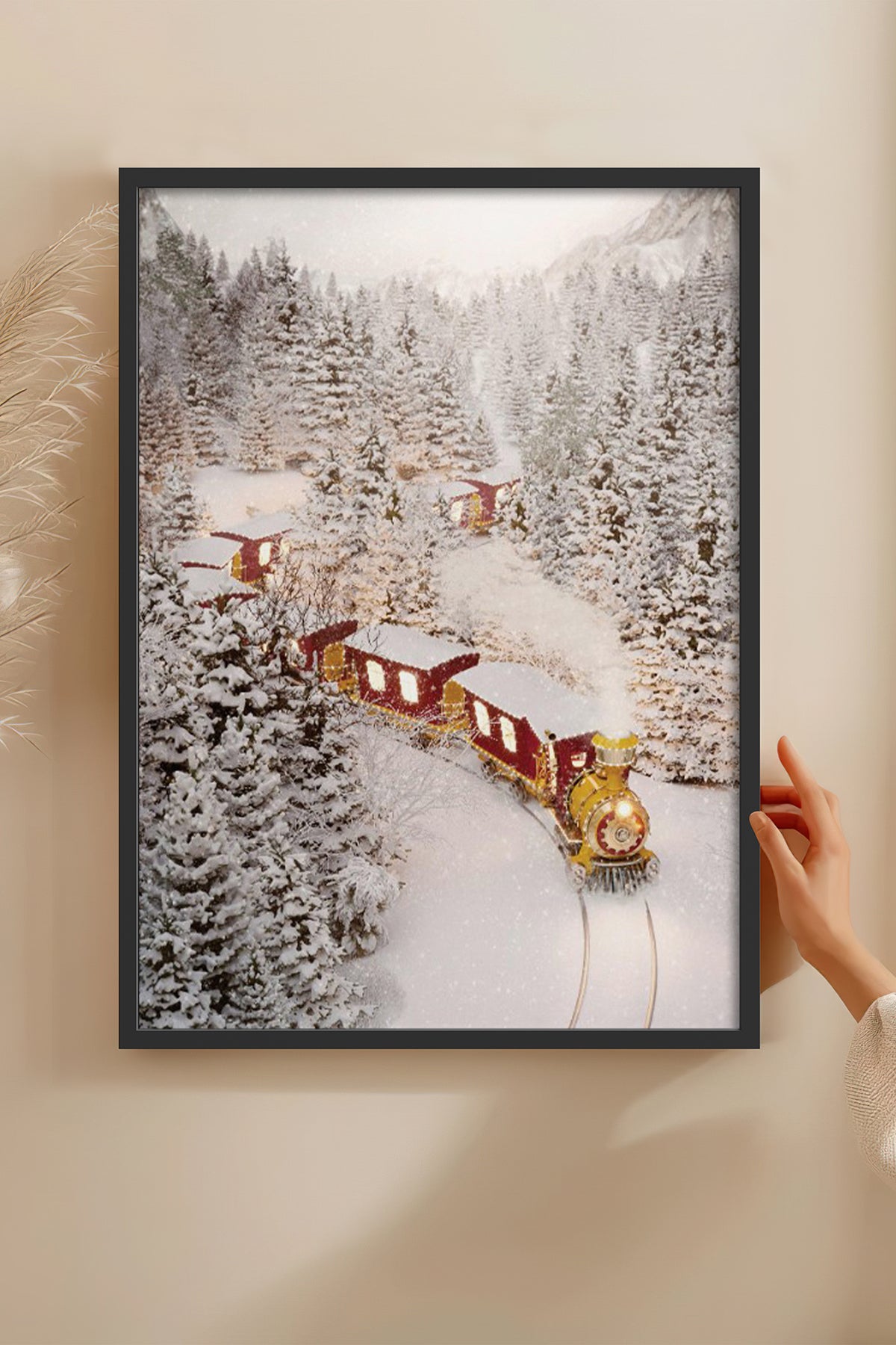 HOMEPACK Ahşap Çerçeveli Tablo Çerçeveli Poster Sanatsal Modern Duvar Dekoru BEK-8161
