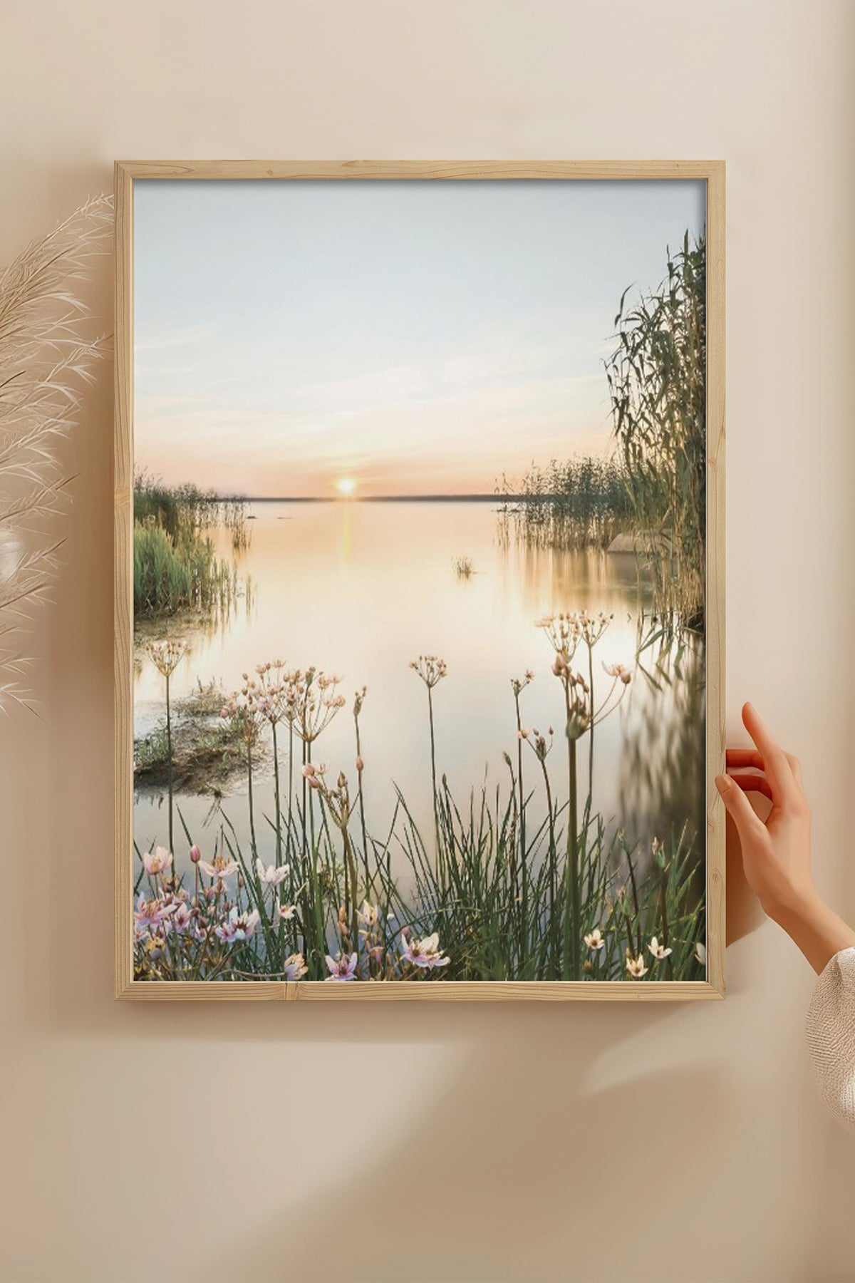 HOMEPACK Ahşap Çerçeveli Tablo Çerçeveli Poster Sanatsal Modern Duvar Dekoru BEK-8162