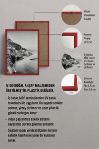 HOMEPACK Ahşap Çerçeveli Tablo Çerçeveli Poster Sanatsal Modern Duvar Dekoru BEK-8165