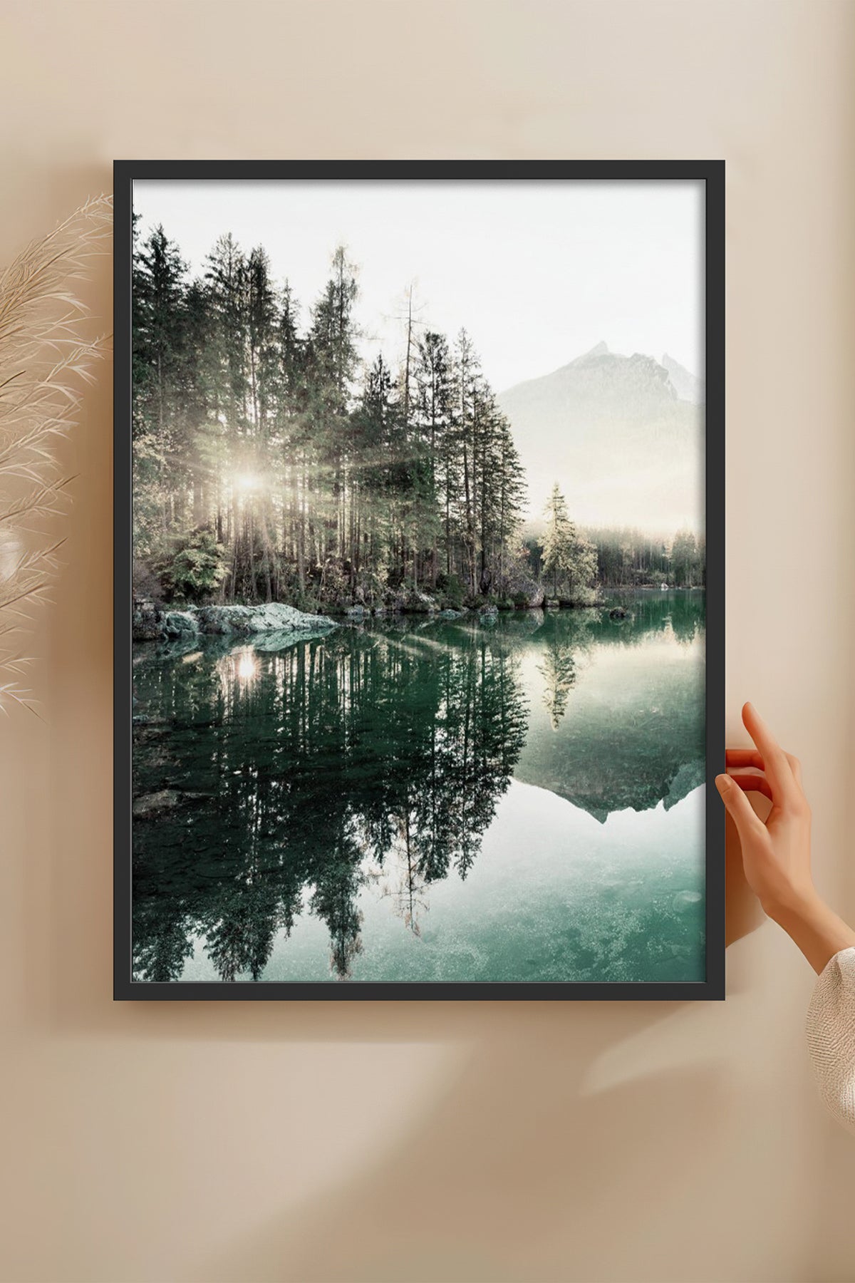HOMEPACK Ahşap Çerçeveli Tablo Çerçeveli Poster Sanatsal Modern Duvar Dekoru BEK-8167