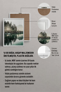 HOMEPACK Ahşap Çerçeveli Tablo Çerçeveli Poster Sanatsal Modern Duvar Dekoru BEK-8167