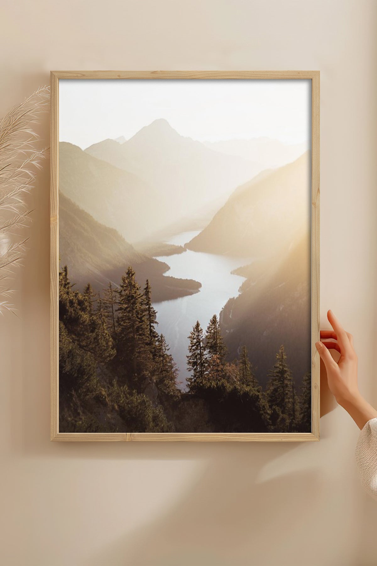 HOMEPACK Ahşap Çerçeveli Tablo Çerçeveli Poster Sanatsal Modern Duvar Dekoru BEK-8168