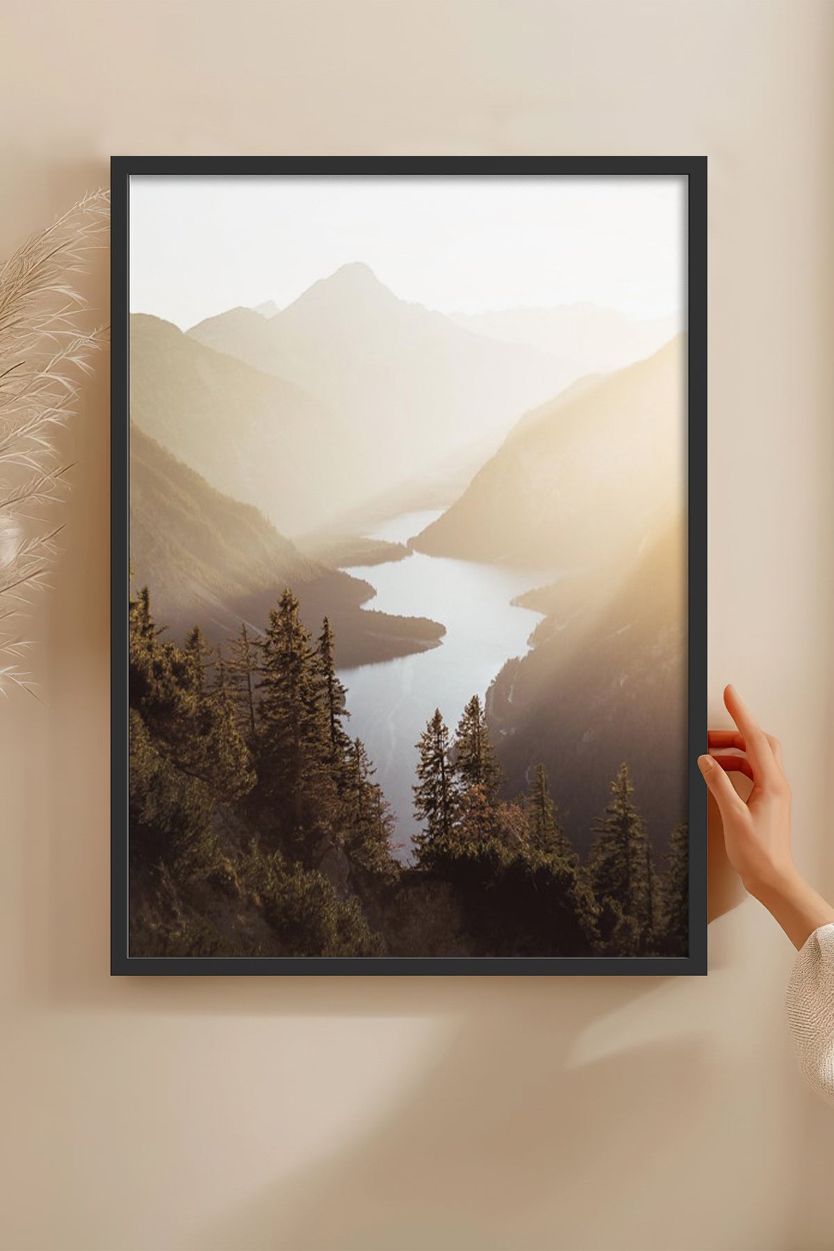 HOMEPACK Ahşap Çerçeveli Tablo Çerçeveli Poster Sanatsal Modern Duvar Dekoru BEK-8168