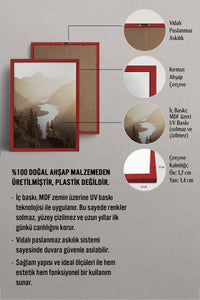 HOMEPACK Ahşap Çerçeveli Tablo Çerçeveli Poster Sanatsal Modern Duvar Dekoru BEK-8168