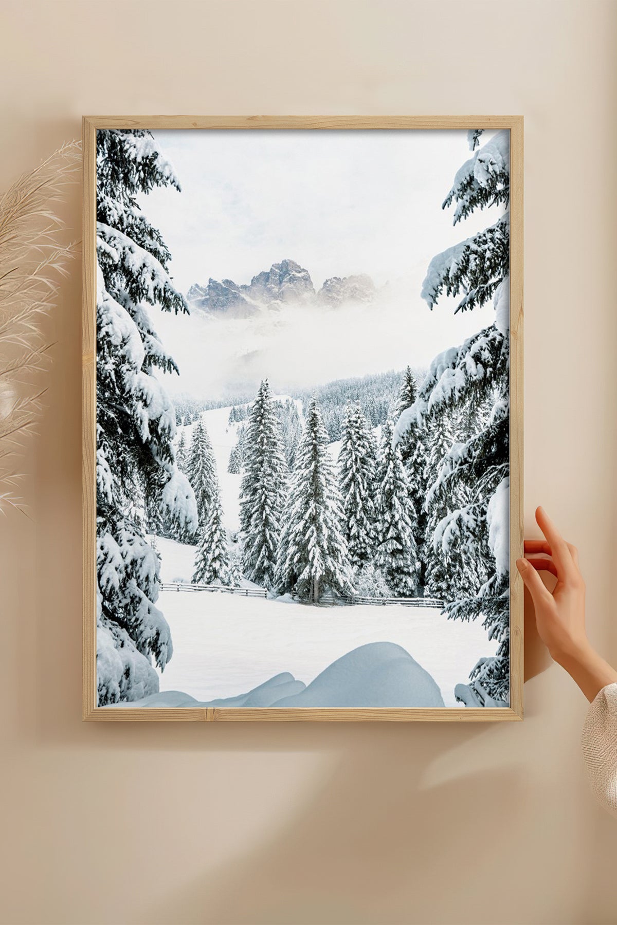 HOMEPACK Ahşap Çerçeveli Tablo Çerçeveli Poster Sanatsal Modern Duvar Dekoru BEK-8173