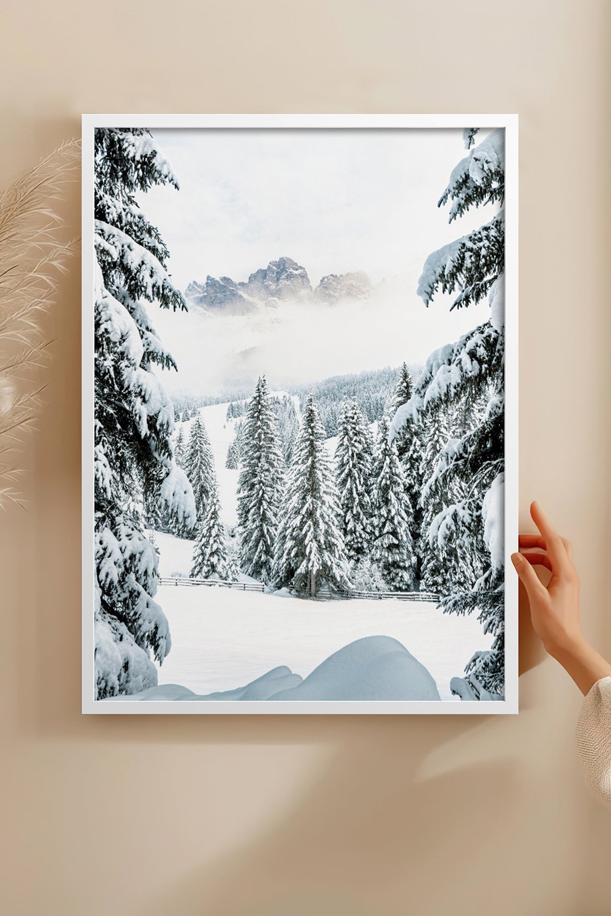 HOMEPACK Ahşap Çerçeveli Tablo Çerçeveli Poster Sanatsal Modern Duvar Dekoru BEK-8173