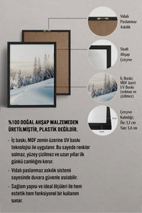 HOMEPACK Ahşap Çerçeveli Tablo Çerçeveli Poster Sanatsal Modern Duvar Dekoru BEK-8174