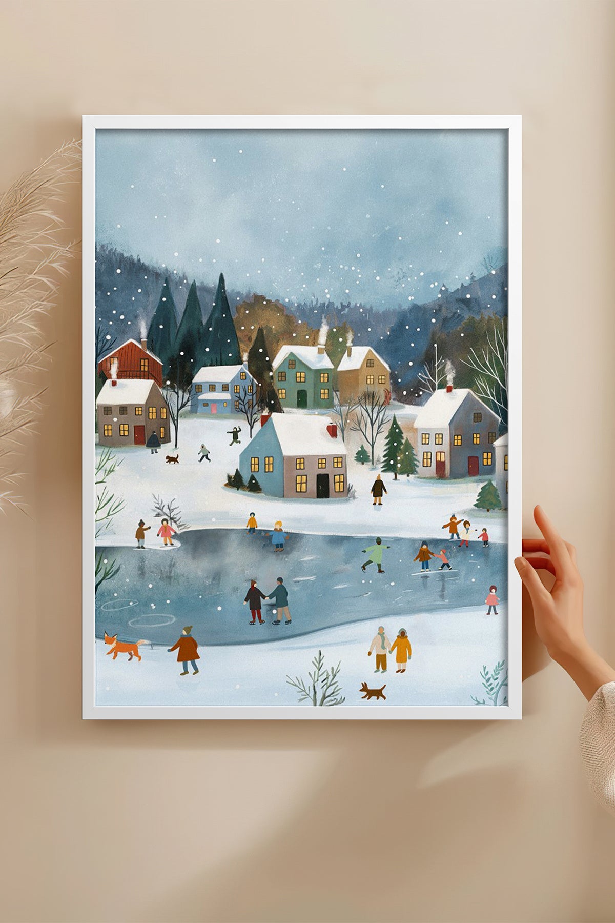 HOMEPACK Ahşap Çerçeveli Tablo Çerçeveli Poster Sanatsal Modern Duvar Dekoru BEK-8175