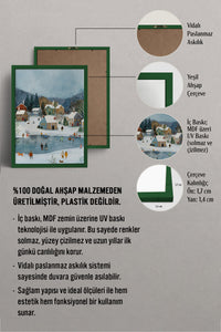 HOMEPACK Ahşap Çerçeveli Tablo Çerçeveli Poster Sanatsal Modern Duvar Dekoru BEK-8175