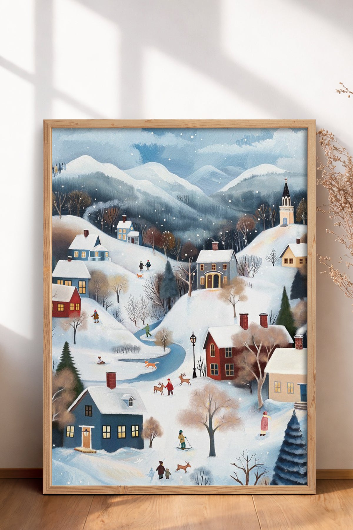 HOMEPACK Ahşap Çerçeveli Tablo Çerçeveli Poster Sanatsal Modern Duvar Dekoru BEK-8176