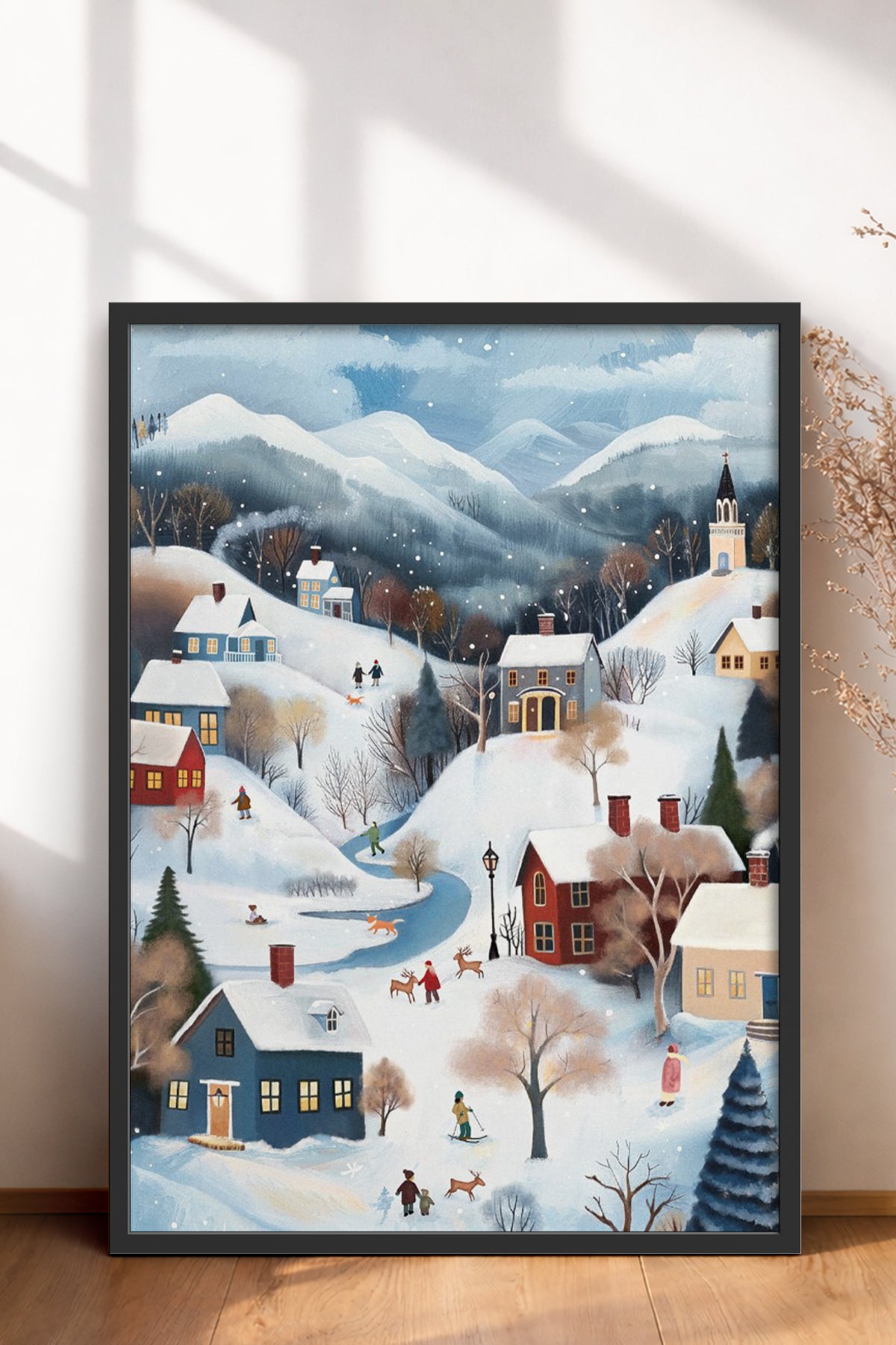 HOMEPACK Ahşap Çerçeveli Tablo Çerçeveli Poster Sanatsal Modern Duvar Dekoru BEK-8176