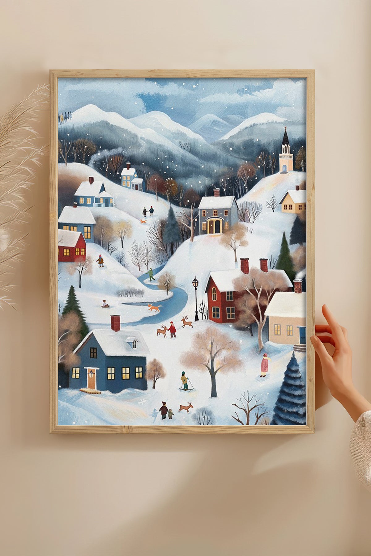 HOMEPACK Ahşap Çerçeveli Tablo Çerçeveli Poster Sanatsal Modern Duvar Dekoru BEK-8176