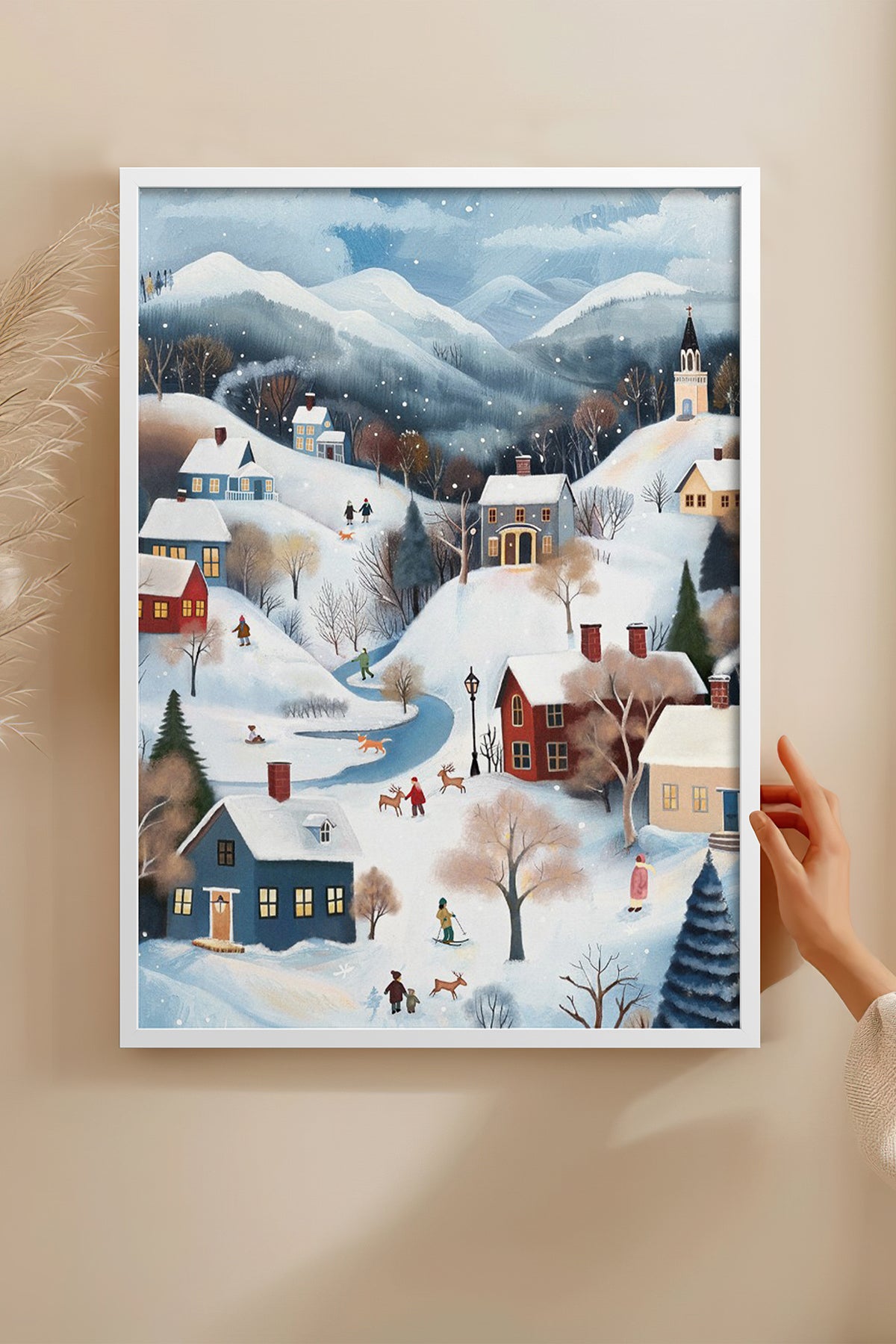 HOMEPACK Ahşap Çerçeveli Tablo Çerçeveli Poster Sanatsal Modern Duvar Dekoru BEK-8176