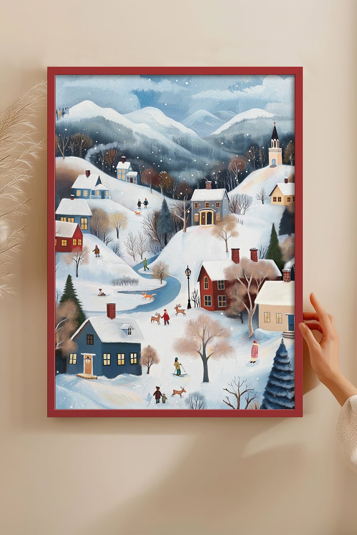 HOMEPACK Ahşap Çerçeveli Tablo Çerçeveli Poster Sanatsal Modern Duvar Dekoru BEK-8176