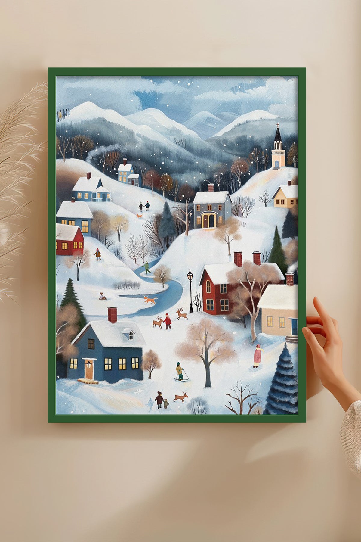HOMEPACK Ahşap Çerçeveli Tablo Çerçeveli Poster Sanatsal Modern Duvar Dekoru BEK-8176