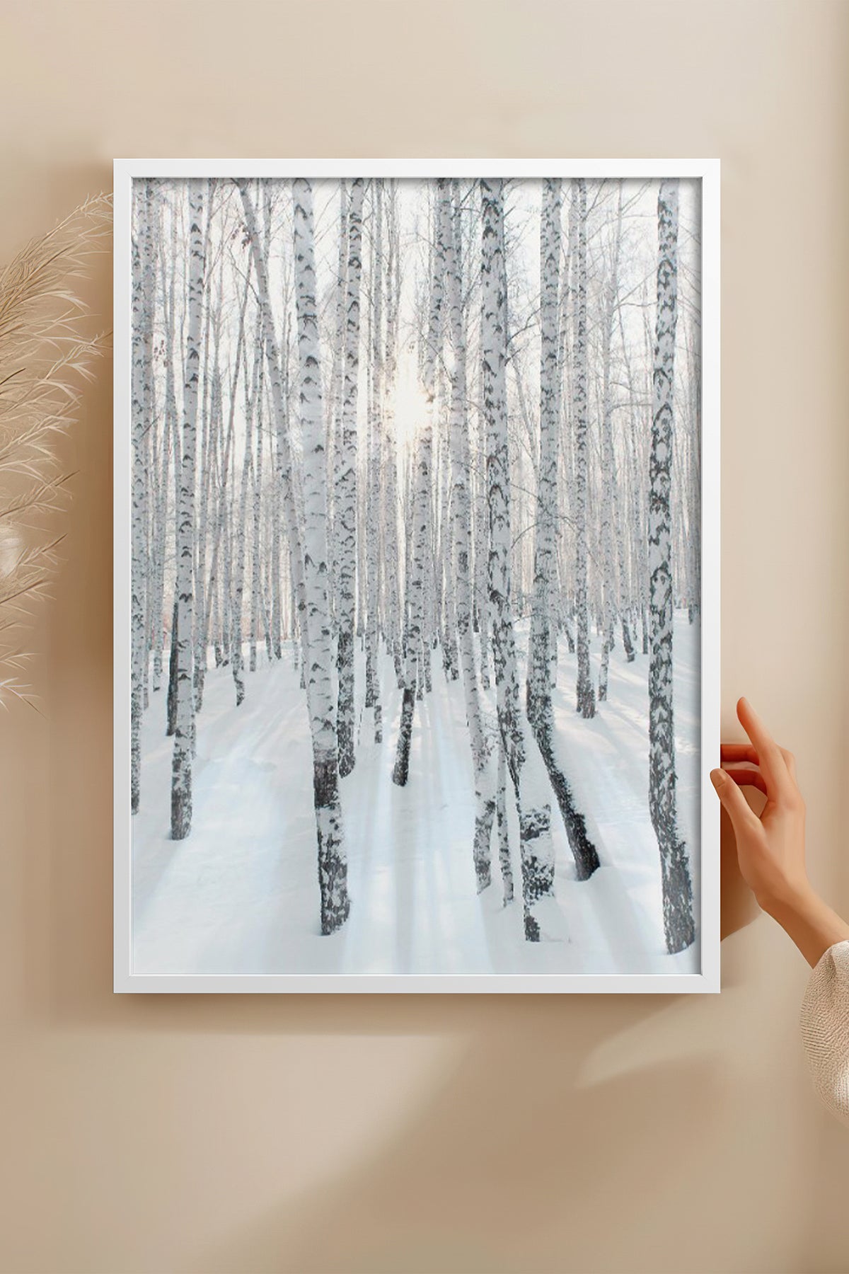 HOMEPACK Ahşap Çerçeveli Tablo Çerçeveli Poster Sanatsal Modern Duvar Dekoru BEK-8178