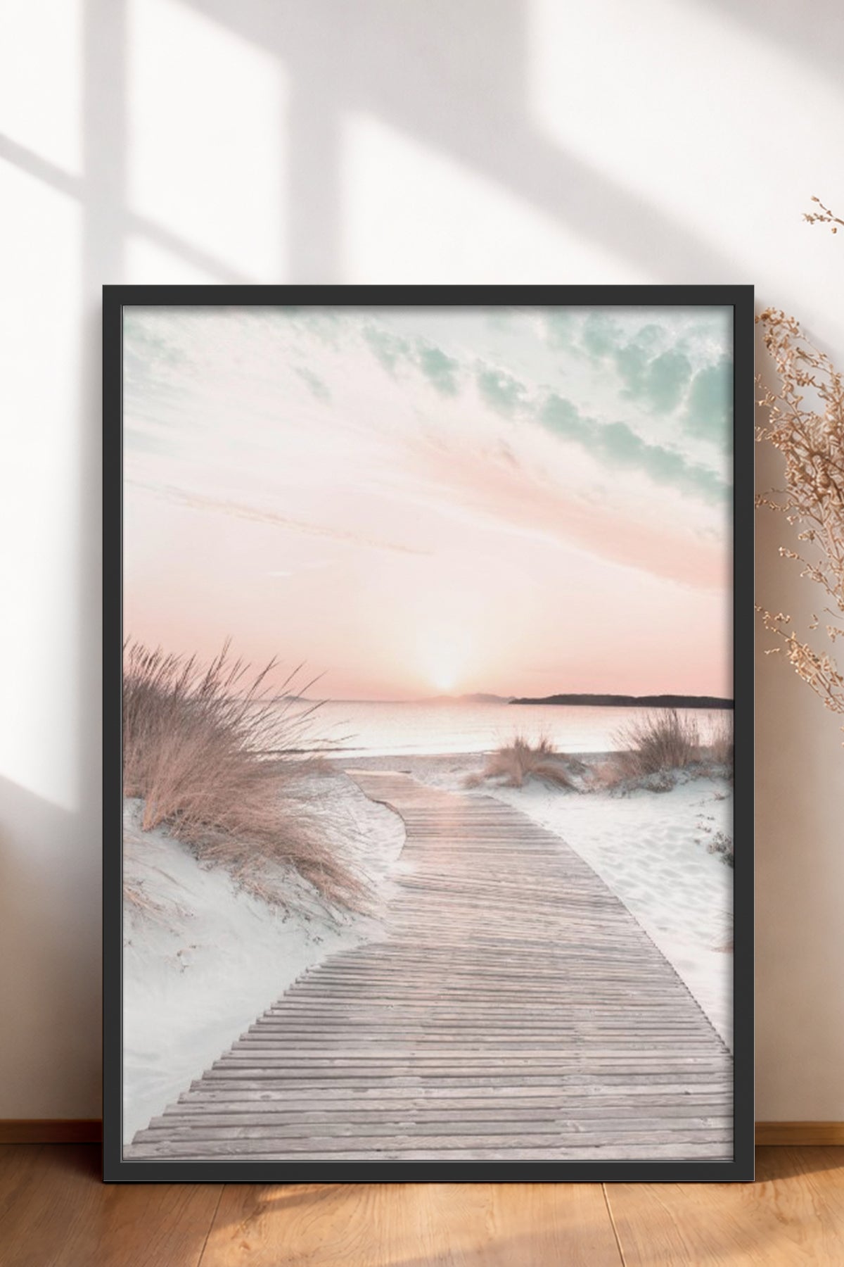 HOMEPACK Ahşap Çerçeveli Tablo Çerçeveli Poster Sanatsal Modern Duvar Dekoru BEK-8180