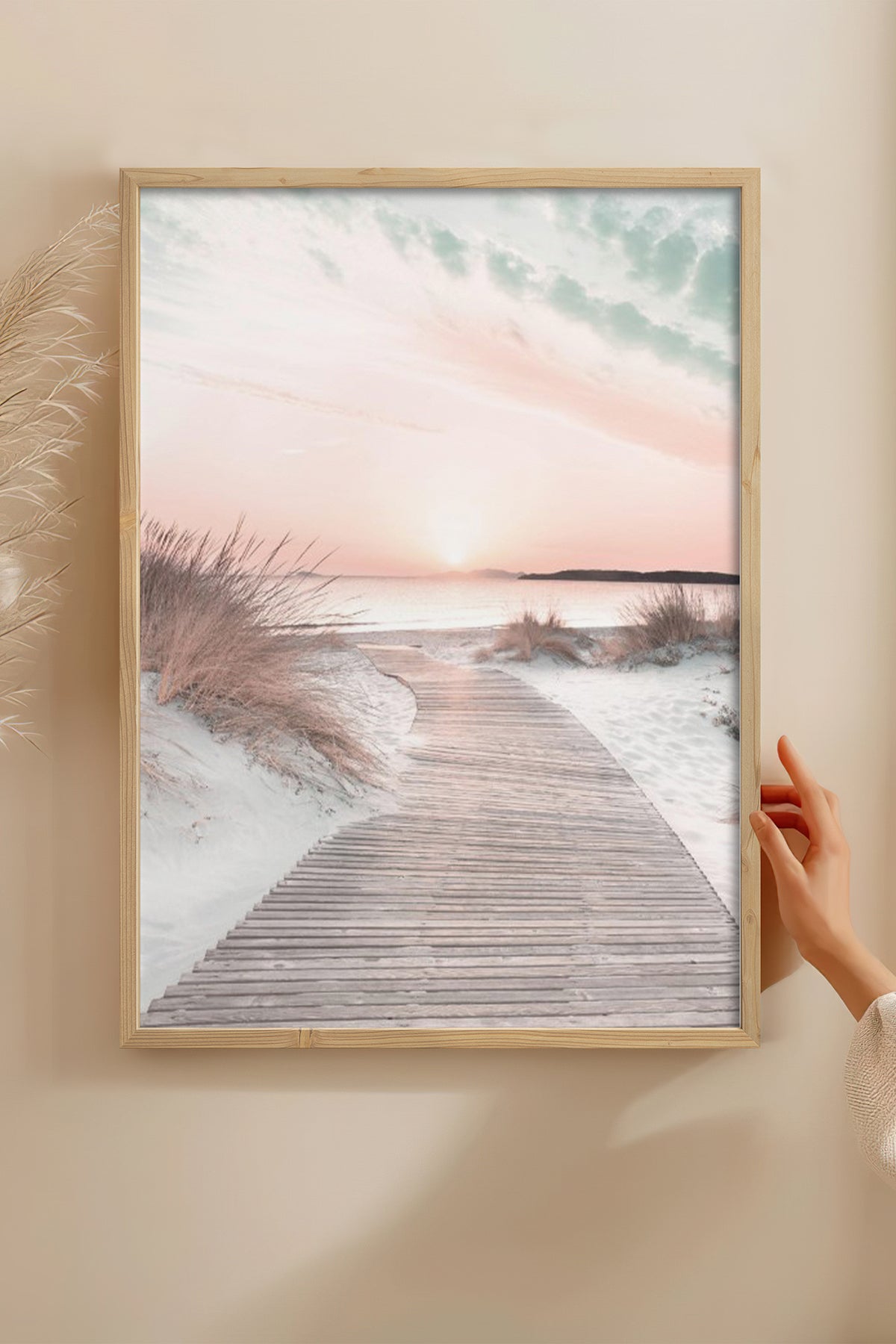 HOMEPACK Ahşap Çerçeveli Tablo Çerçeveli Poster Sanatsal Modern Duvar Dekoru BEK-8180