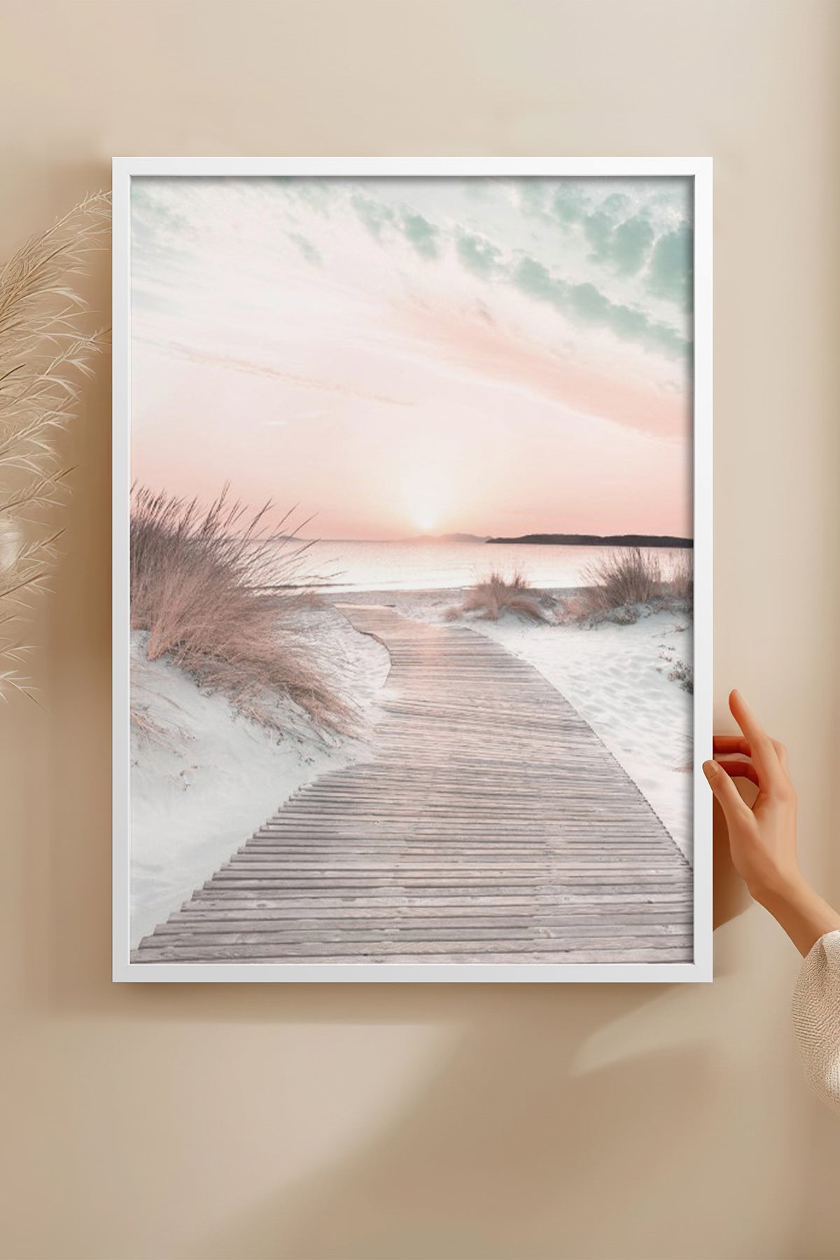 HOMEPACK Ahşap Çerçeveli Tablo Çerçeveli Poster Sanatsal Modern Duvar Dekoru BEK-8180