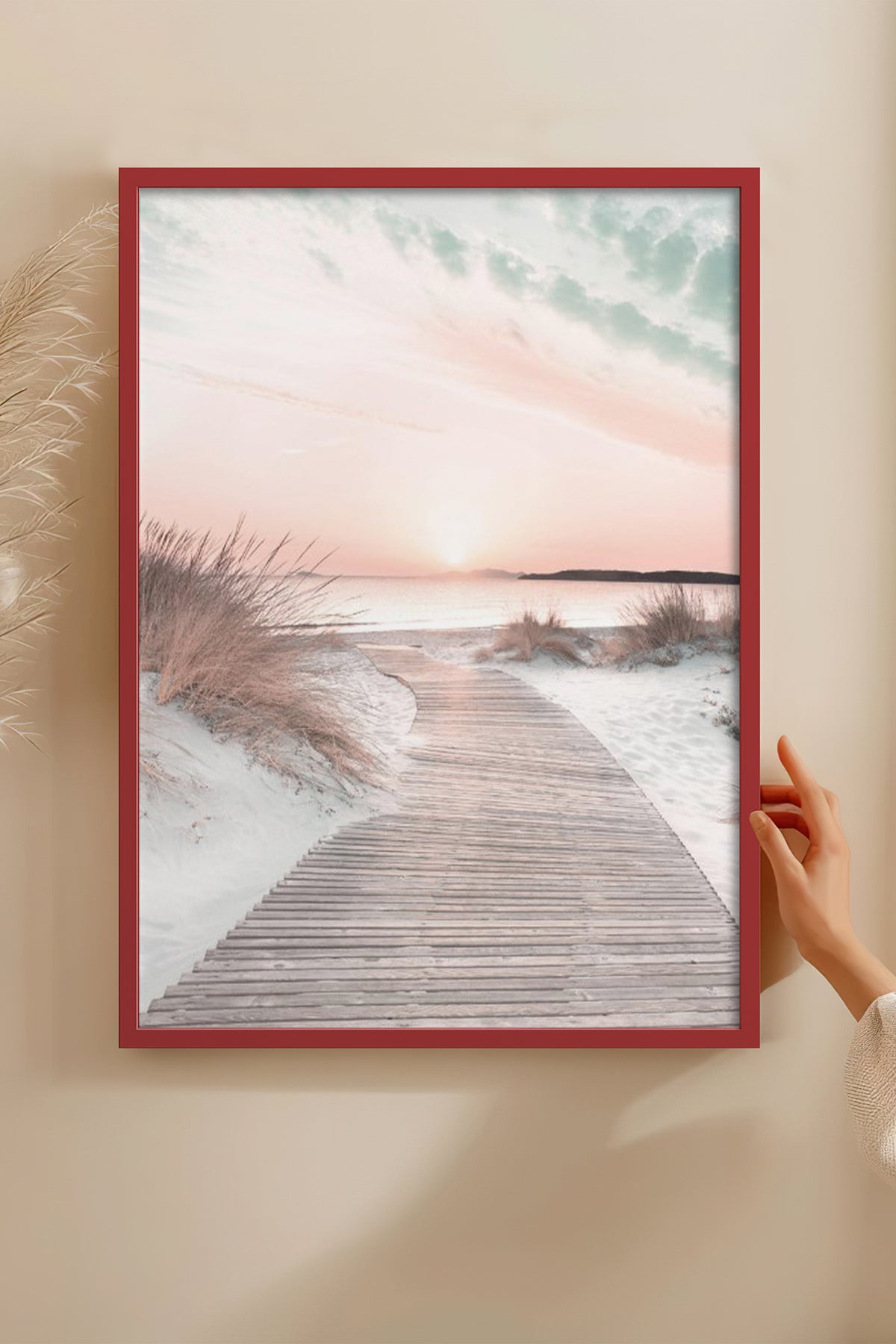 HOMEPACK Ahşap Çerçeveli Tablo Çerçeveli Poster Sanatsal Modern Duvar Dekoru BEK-8180