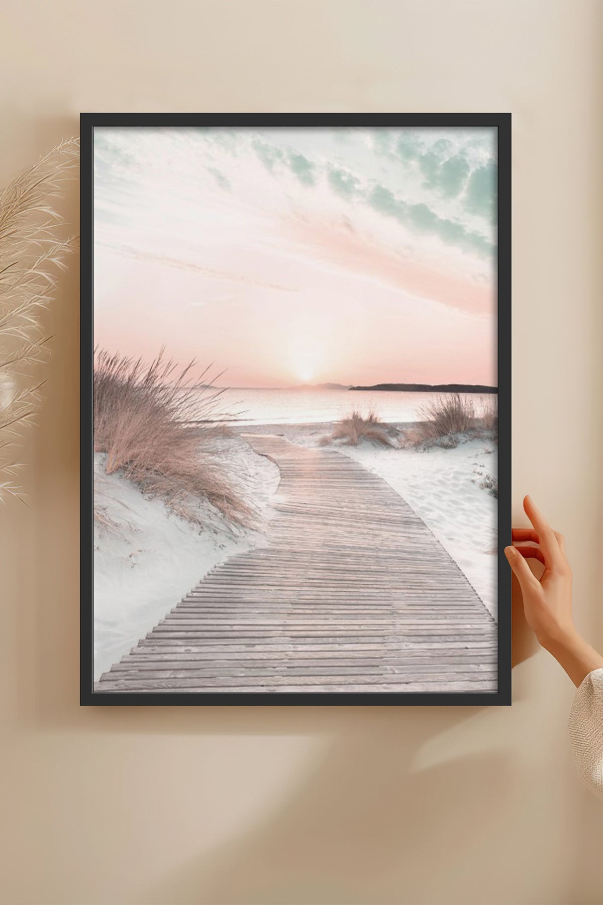 HOMEPACK Ahşap Çerçeveli Tablo Çerçeveli Poster Sanatsal Modern Duvar Dekoru BEK-8180