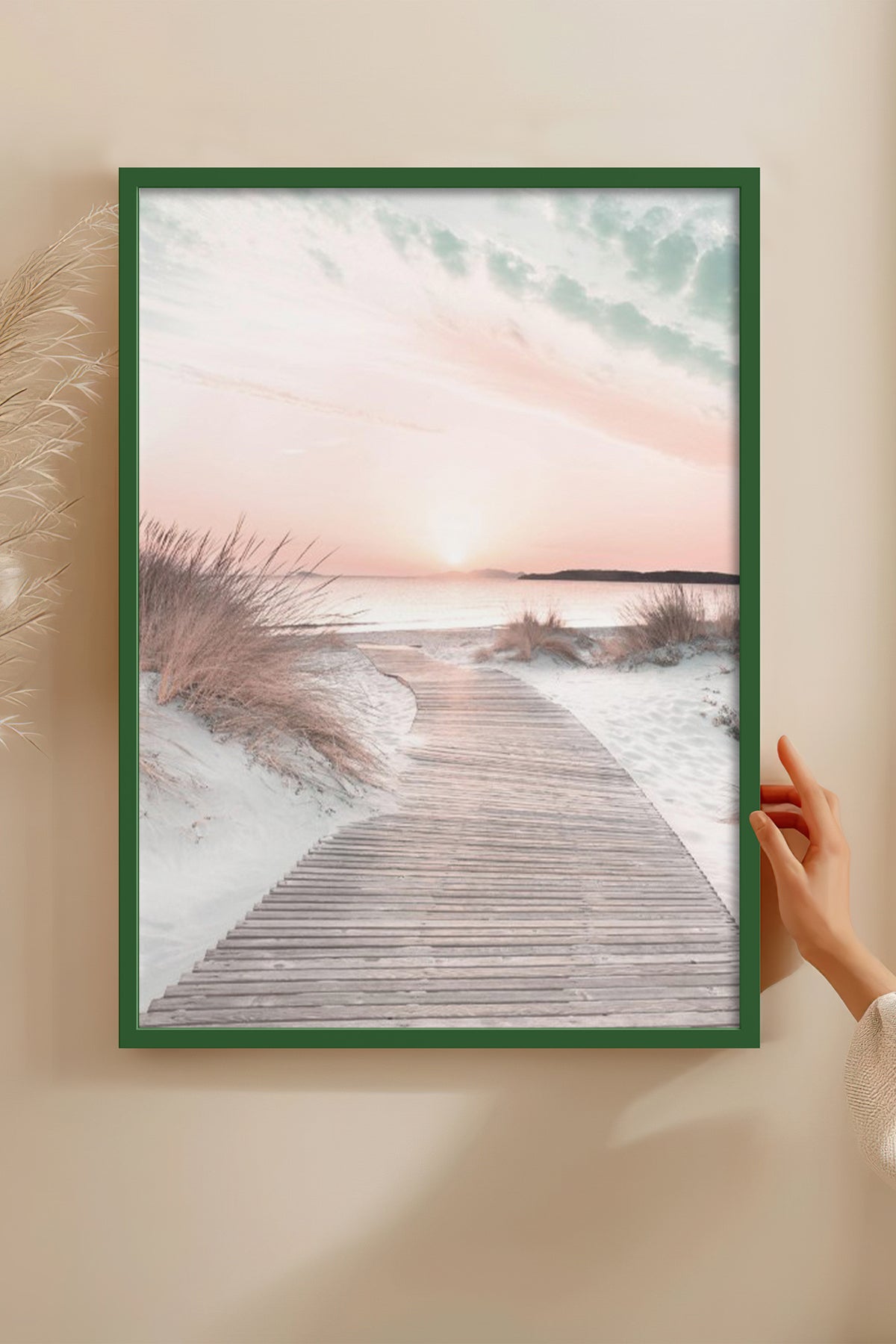 HOMEPACK Ahşap Çerçeveli Tablo Çerçeveli Poster Sanatsal Modern Duvar Dekoru BEK-8180