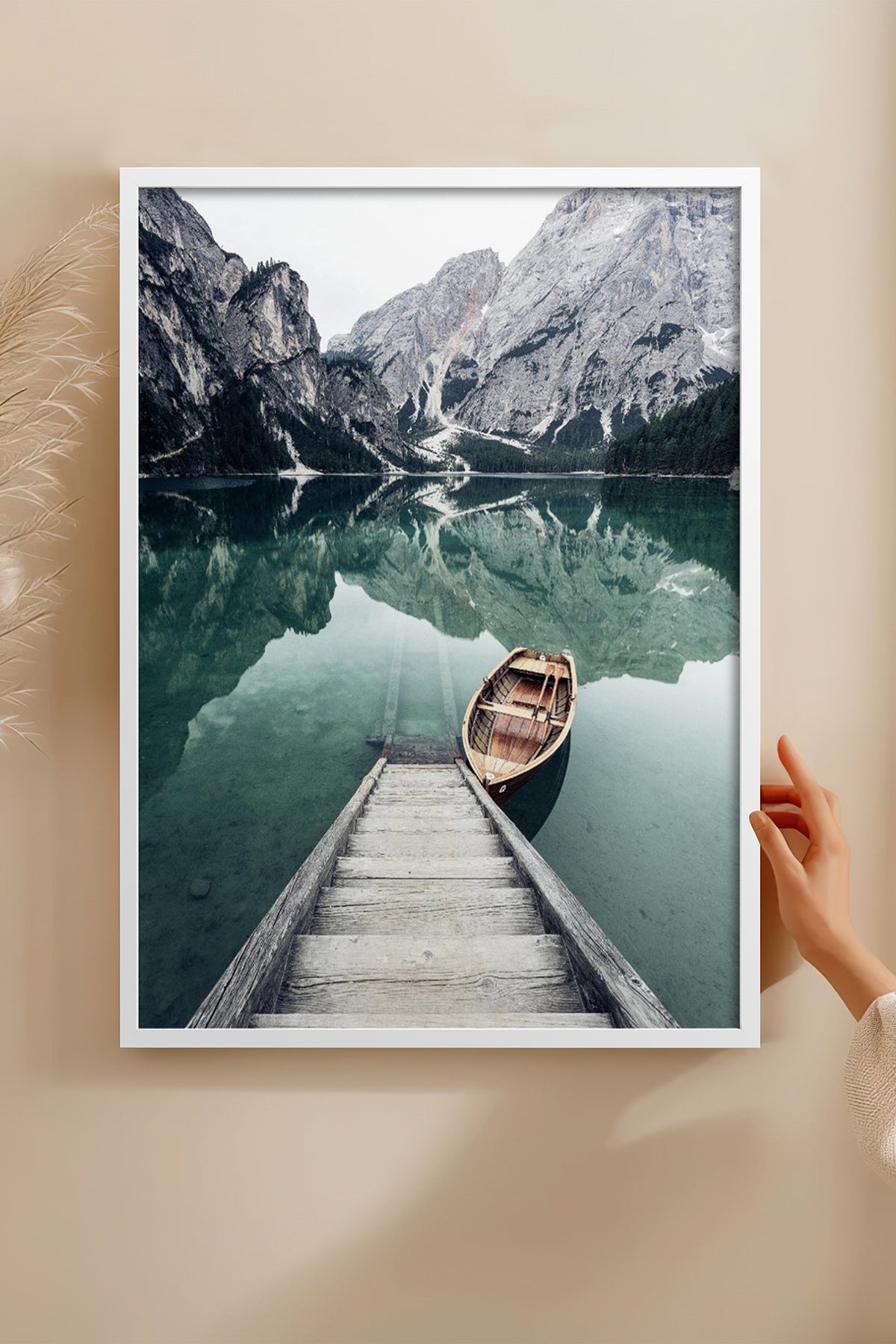 HOMEPACK Ahşap Çerçeveli Tablo Çerçeveli Poster Sanatsal Modern Duvar Dekoru BEK-8181